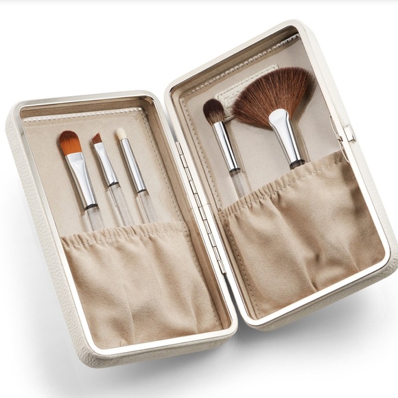 Trish Mcevoy Travel Case Metallic Silver Cosmetics Brushes Travel Case - Picture 2 of 8